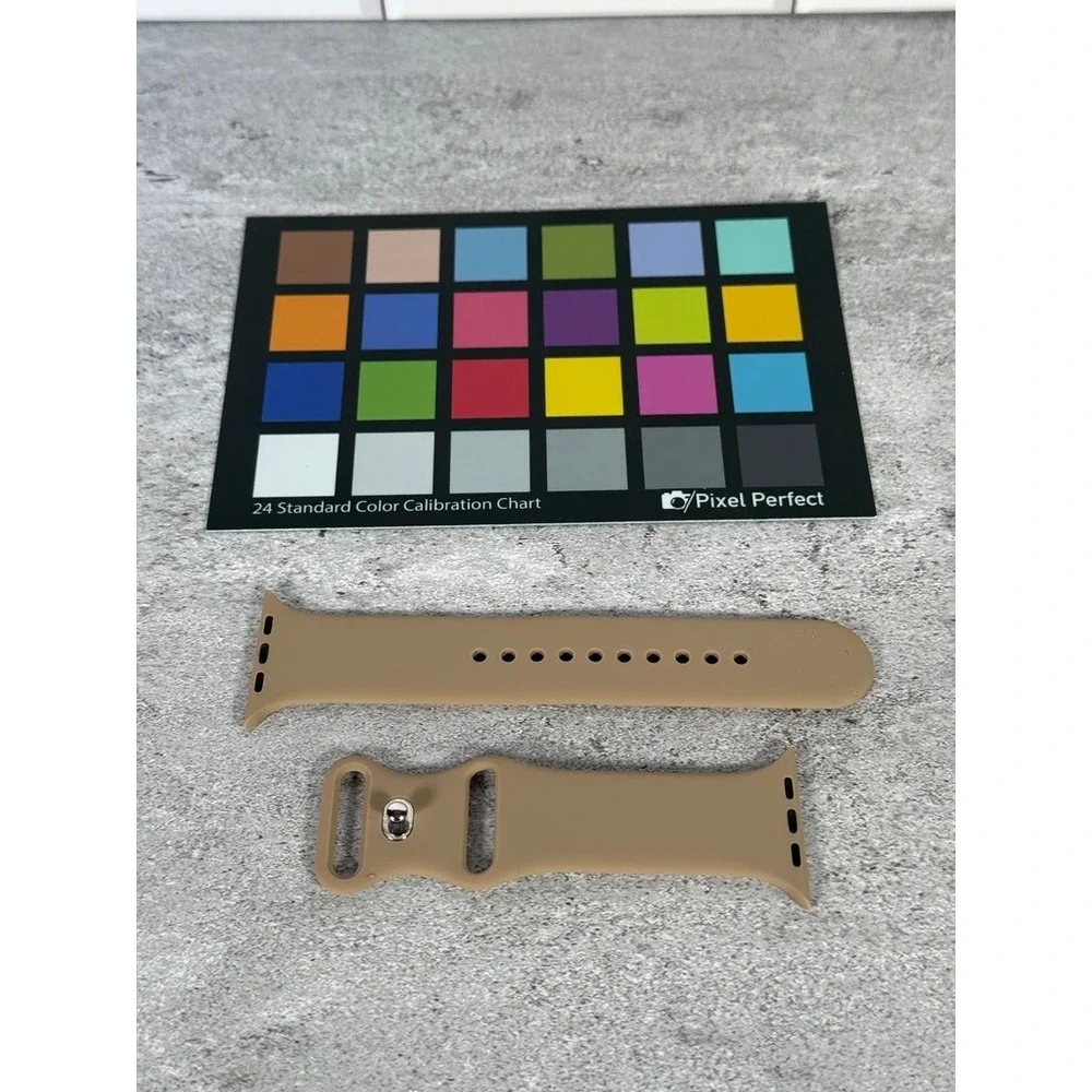Tan Silicone Sport Band for‎ Apple Watch 42mm 44mm 45mm Khaki Replacement Strap